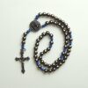 Terço Medalha de São Bento Agilis 8mm - Azul e Grafite