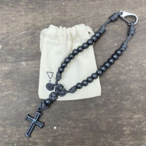 Terço para Carro Força e Coragem Virtus - Preto