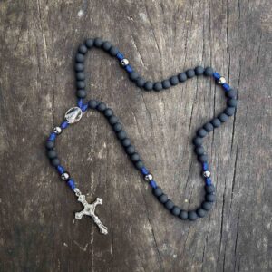 Terço de Nossa Senhora Aparecida Agilis 8mm - Azul e Preto