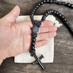 Terço de São José Virtus Mistérios em Cruz - Preto