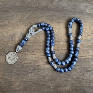 Terço Medalha de São Bento Virtus - Grafite e Azul