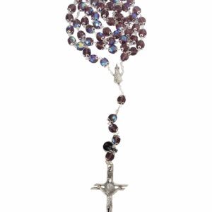 Terço Português de Cristal Tcheco Lilás 12 mm