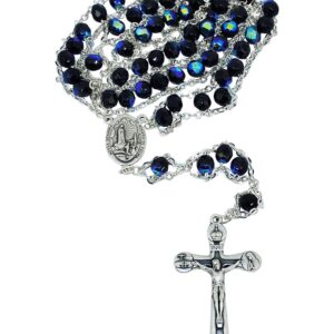 Terço de Cristal Preto de Nossa Senhora de Fátima Feito em Portugal