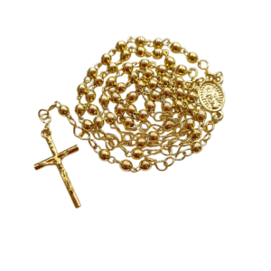 Terço de Metal Dourado 4 mm