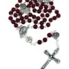 Terço de Murano Vermelho de Nossa Senhora de Fátima Feito em Portugal