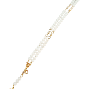 Terço de Pulso de Cristal de Vidro Branco